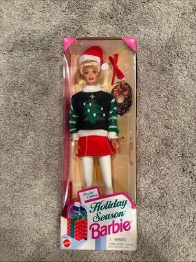 Barbie Holiday Sweater Doll in Red, Green & White